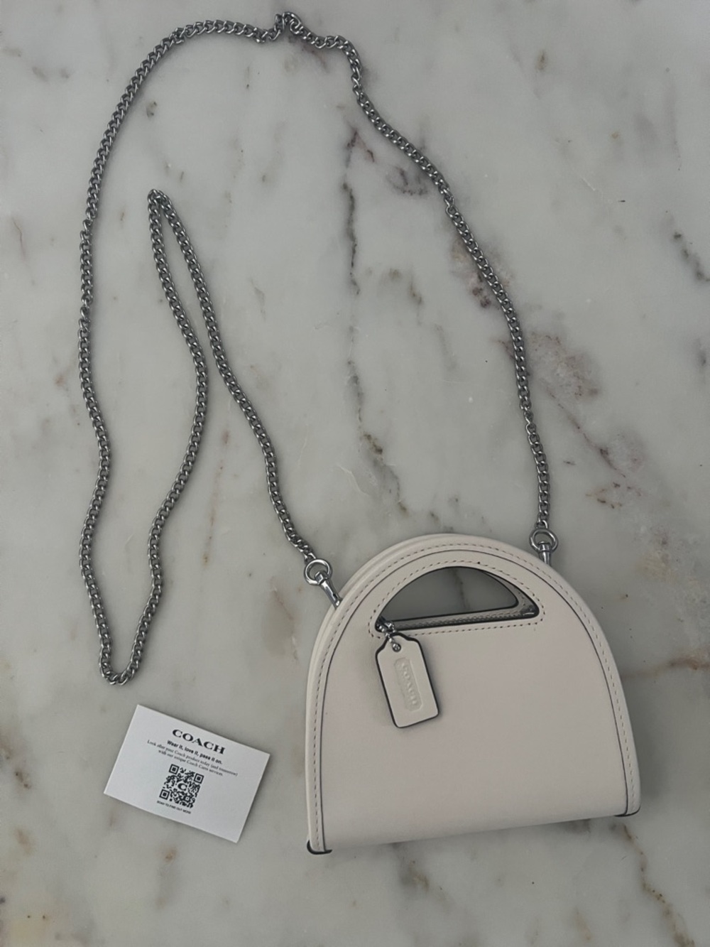 Coach Womens Top Handle Card Case Bone Color New without Tags - Picture 5 of 7